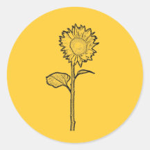Sunflower Round Sticker
