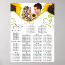 Sunflower Seating Chart Table Numbers Print