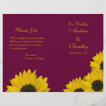 Sunflower Wine Yellow Wedding Program Personalized Flyer