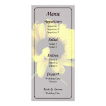 Sunflower With Naturally Curly Hair Weddin Menu... Rack Card Template