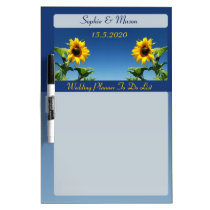 Sunflowers and Blue Sky Wedding Planner Board dry erase boards
