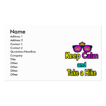 Sunglasses Keep Calm And Take A Hike Business Card