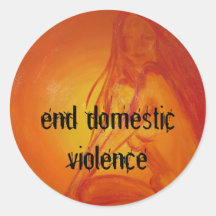 sungoddesss, end domestic violence round sticker