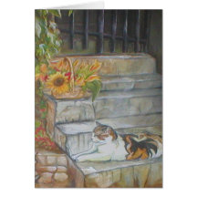 Sunning Tabby Greeting Cards