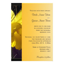 sunny daffodil flower wedding invitation