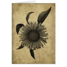 Sunny Side Sunflower- Prim Little Note Card