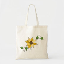 Sunny sunflower tote canvas bag