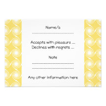Sunny Yellow and White Swirl Pattern. Custom Personalized Invite