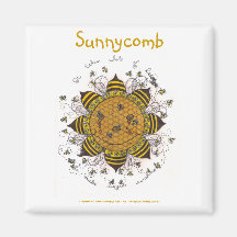 Sunnycomb - 2" Square Magnet (white)