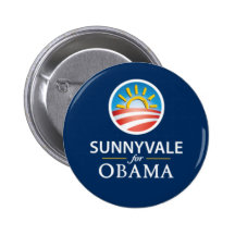 Sunnyvale for Obama Button - Blue