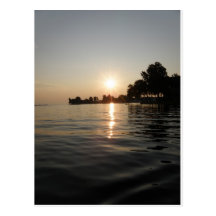 Sunrise over soft water post card