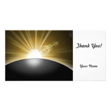 Sunrise Sunset Planet Customized Photo Card