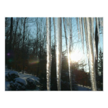Sunrise Through Icicles Photo Print