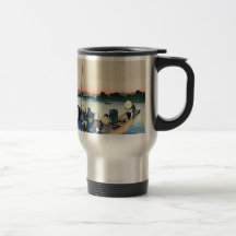Sunset across the bridge by Katsushika,Hokusai Mug