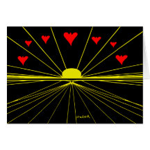 Sunset and Hearts Card