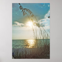Sunset and sea oats print