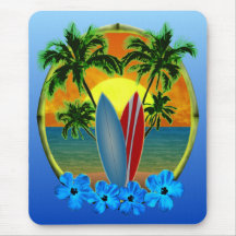 Sunset And Surfboards Mousepads
