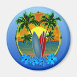 Sunset And Surfboards Refrigerator Magnets