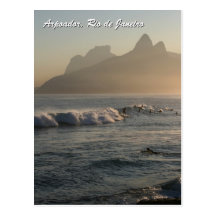 "Sunset at Arpoador, Rio de Janeiro" postcard