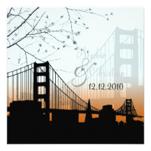 Sunset at Golden gate/invitations/DIY background