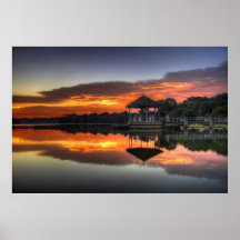 Sunset at Peirce Reservoir in Singapore Poster