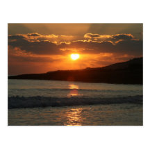 Sunset at Praia Da Luz Beach, Algarve, Portugal Post Card
