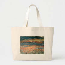 Sunset at Sea by Renoir, Vintage Impressionism Art Tote Bags