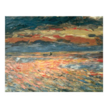 Sunset at Sea by Renoir, Vintage Impressionism Art Personalised Invitations
