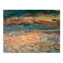 Sunset at Sea by Renoir, Vintage Impressionism Art Postcards