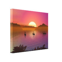 Sunset at the The Bay Wrapped Canvas Gallery Wrap Canvas