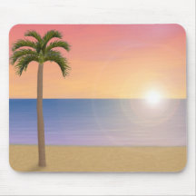 Sunset Beach Scene: Mouse Pads