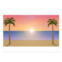 Sunset Beach Scene: Postcard