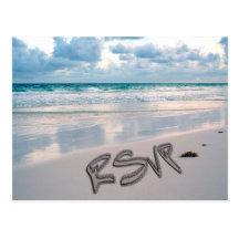 Sunset Beach Wedding RSVP Post Cards