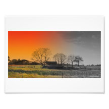 Sunset Black and White Photographic Print