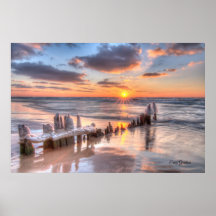 Sunset Ice - Poster