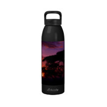 Sunset in Serengeti, Tanzania Water Bottle