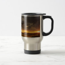 Sunset in the nature. coffee mugs