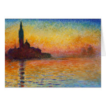 Sunset in Venice, Claude Monet Card