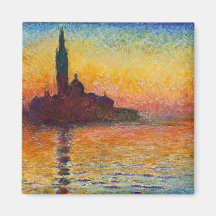 Sunset in Venice, Claude Monet Magnets