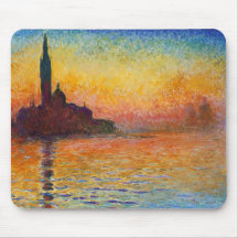 Sunset in Venice, Claude Monet Mousepads