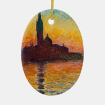 Sunset in Venice, Claude Monet Ornaments