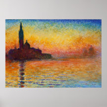 Sunset in Venice, Claude Monet Posters