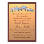 Sunset mountain design autumn wedding invitations