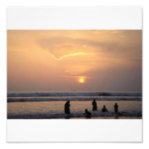 sunset  ocean waves people enjoy art photo