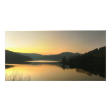 Sunset on Ladybower Reservoir Photo Card Template