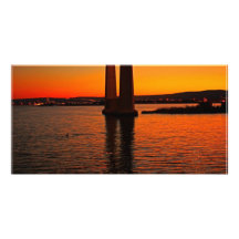 Sunset on the Bay Personalized Photo Card