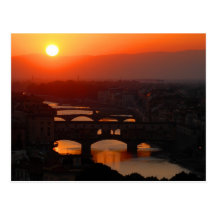 Sunset over Florence Postcard