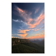 Sunset over the Blue Mountains, Australia Art Photo