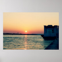 Sunset Over the Mississippi Poster