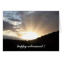 sunset rays retire greeting cards
